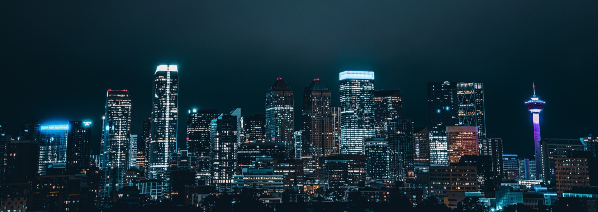 Calgary skyline at night